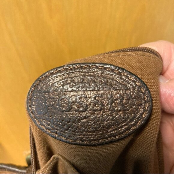 FOSSIL Large Tote Leather With Metallic Sheen Vintage Fabric  Strap Y2K - Picture 10 of 12